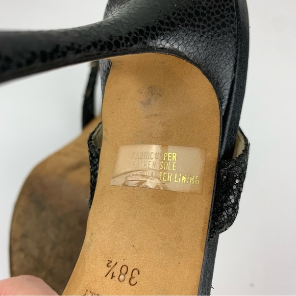 Jimmy Choo Laser Black Glitter Sparkle Slingback Peep Toe Stiletto Heel 38.5 - Picture 11 of 13